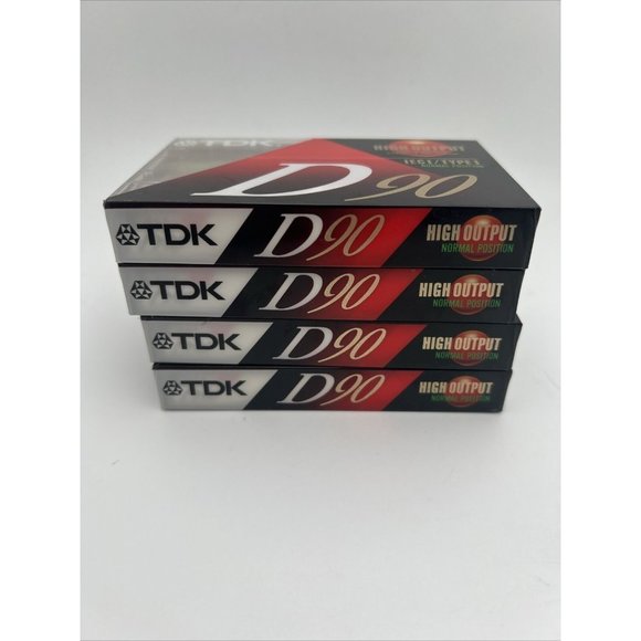 Other - (4) TDK D-90 Blank Audio Cassette Tapes Slimline Eco Case 90 Min High Output Lot